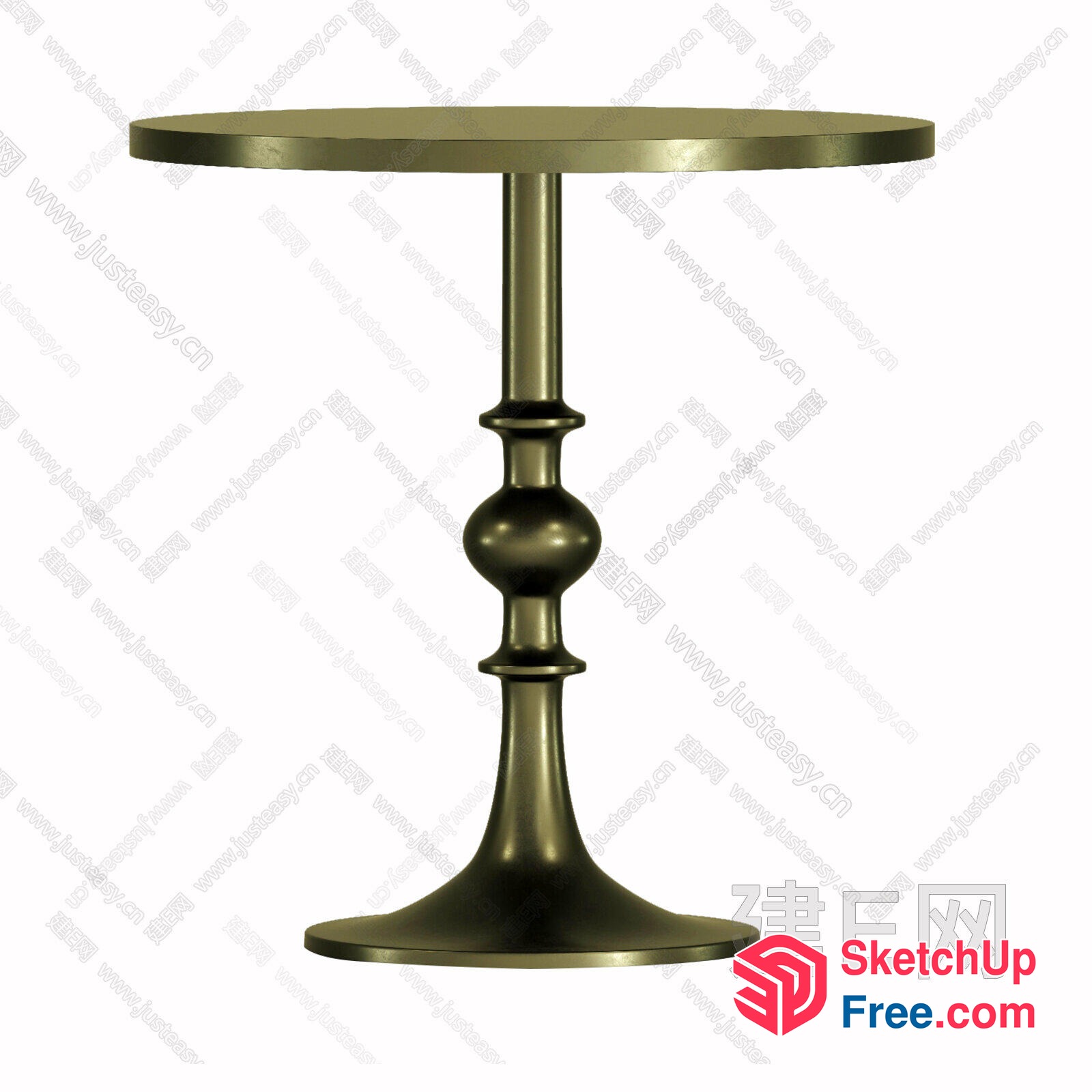 Simple Round Table With Pillar Base 3D SketchUp File