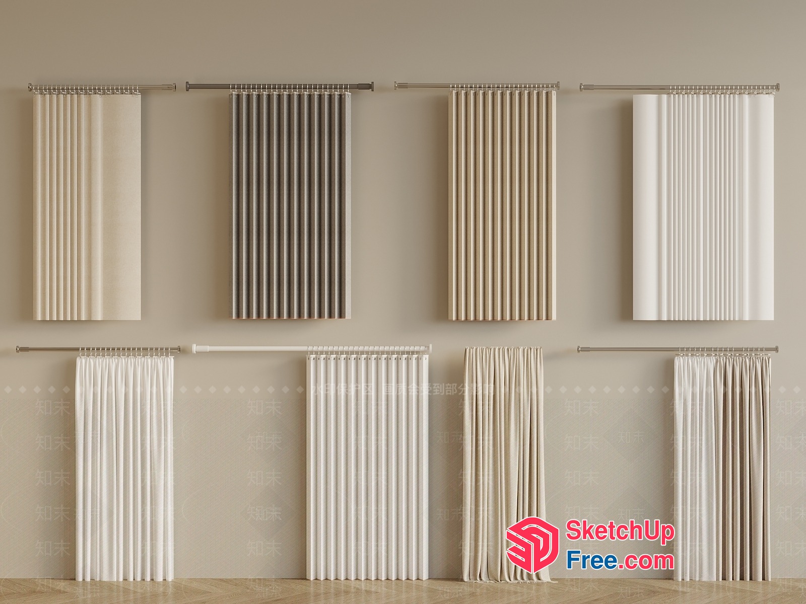 Curtain Display For Various Styles 3D SketchUp File