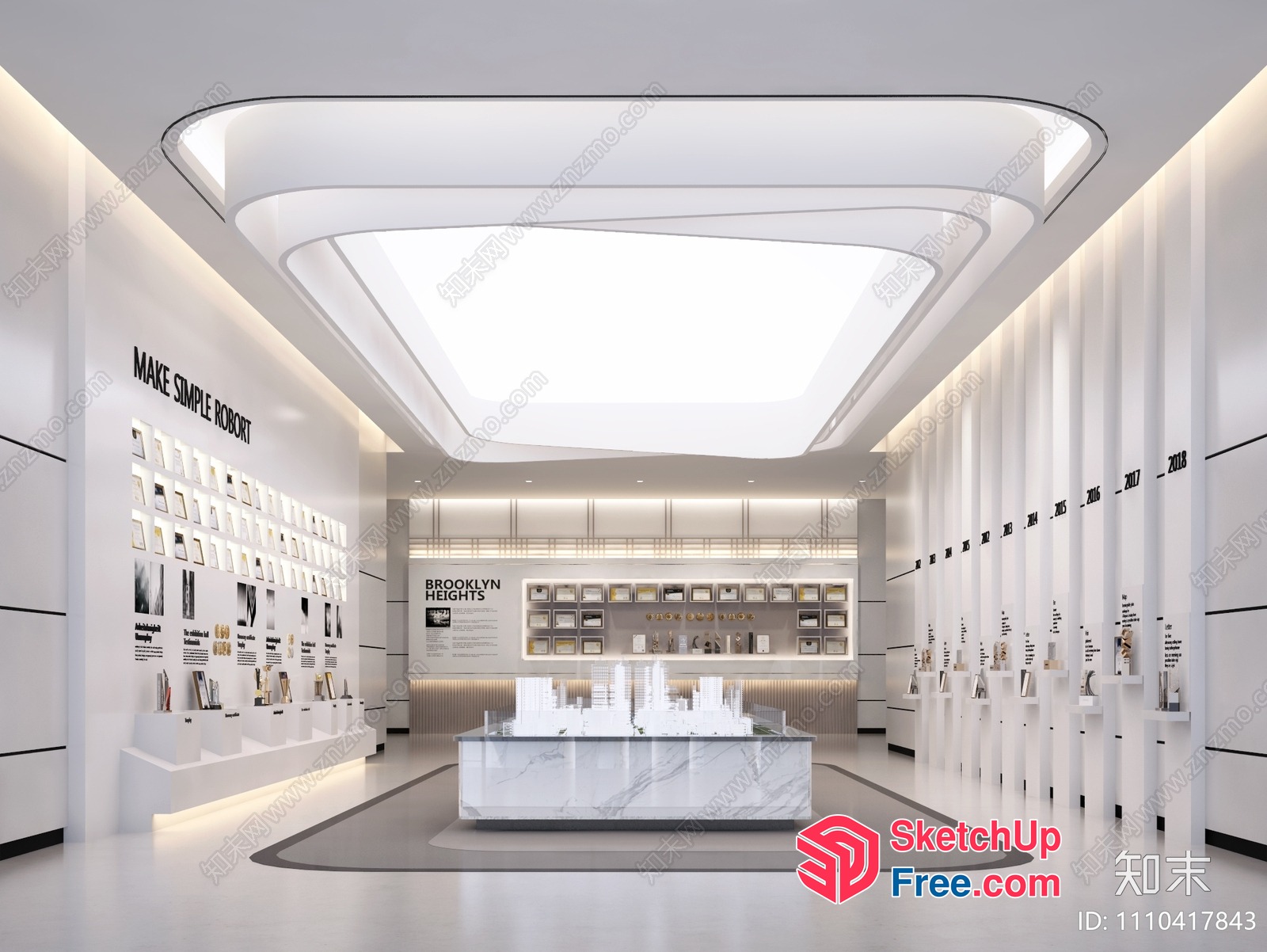 Modern Minimalist White Interior Design 3D SketchUp File