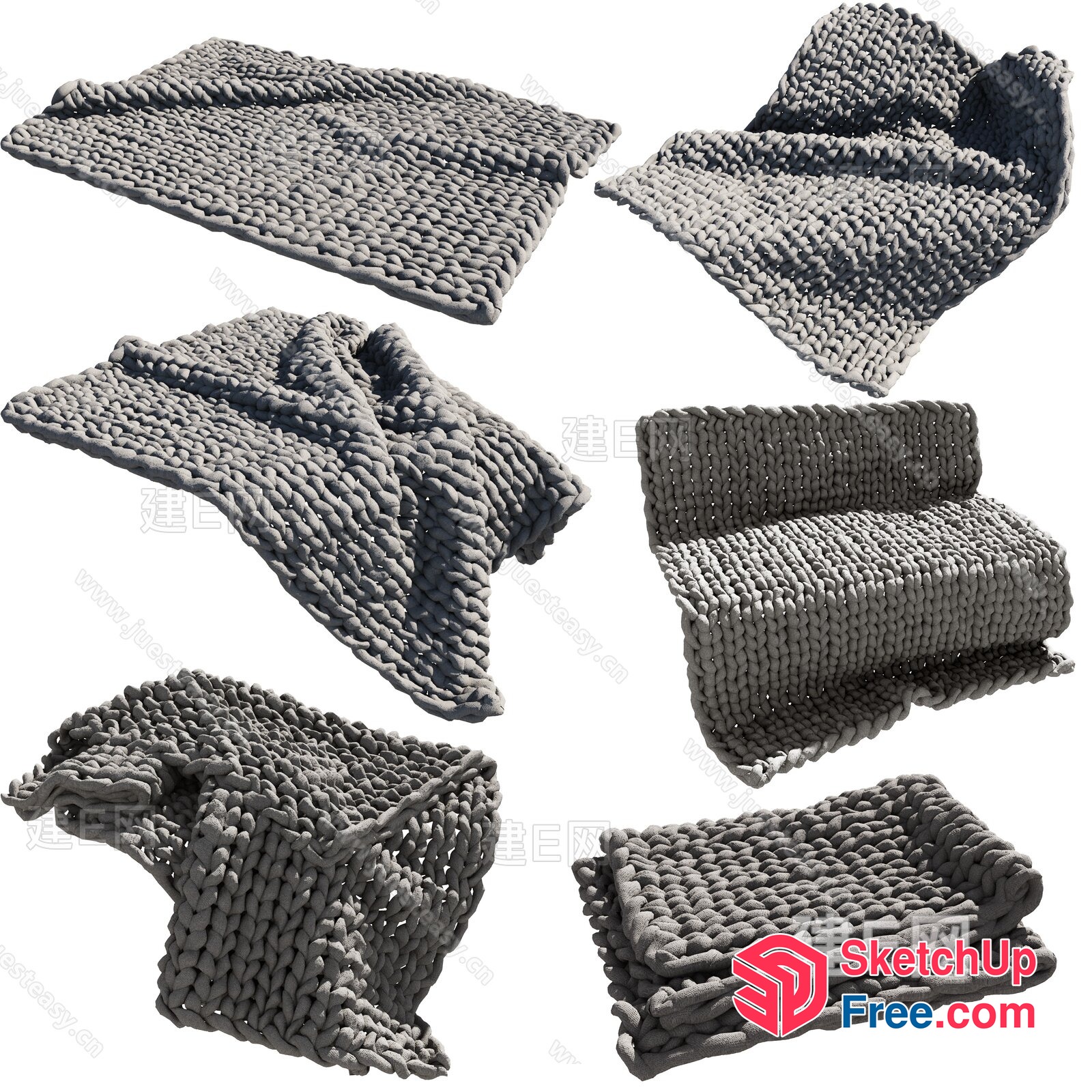 Chunky Knit Blanket Designs 3D SketchUp File