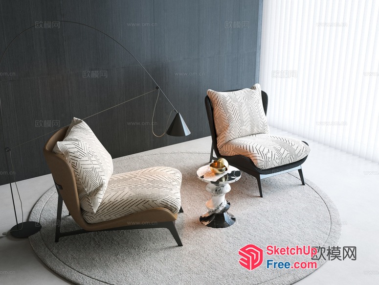 Elegant Modern Living Room Decor 3D SketchUp File