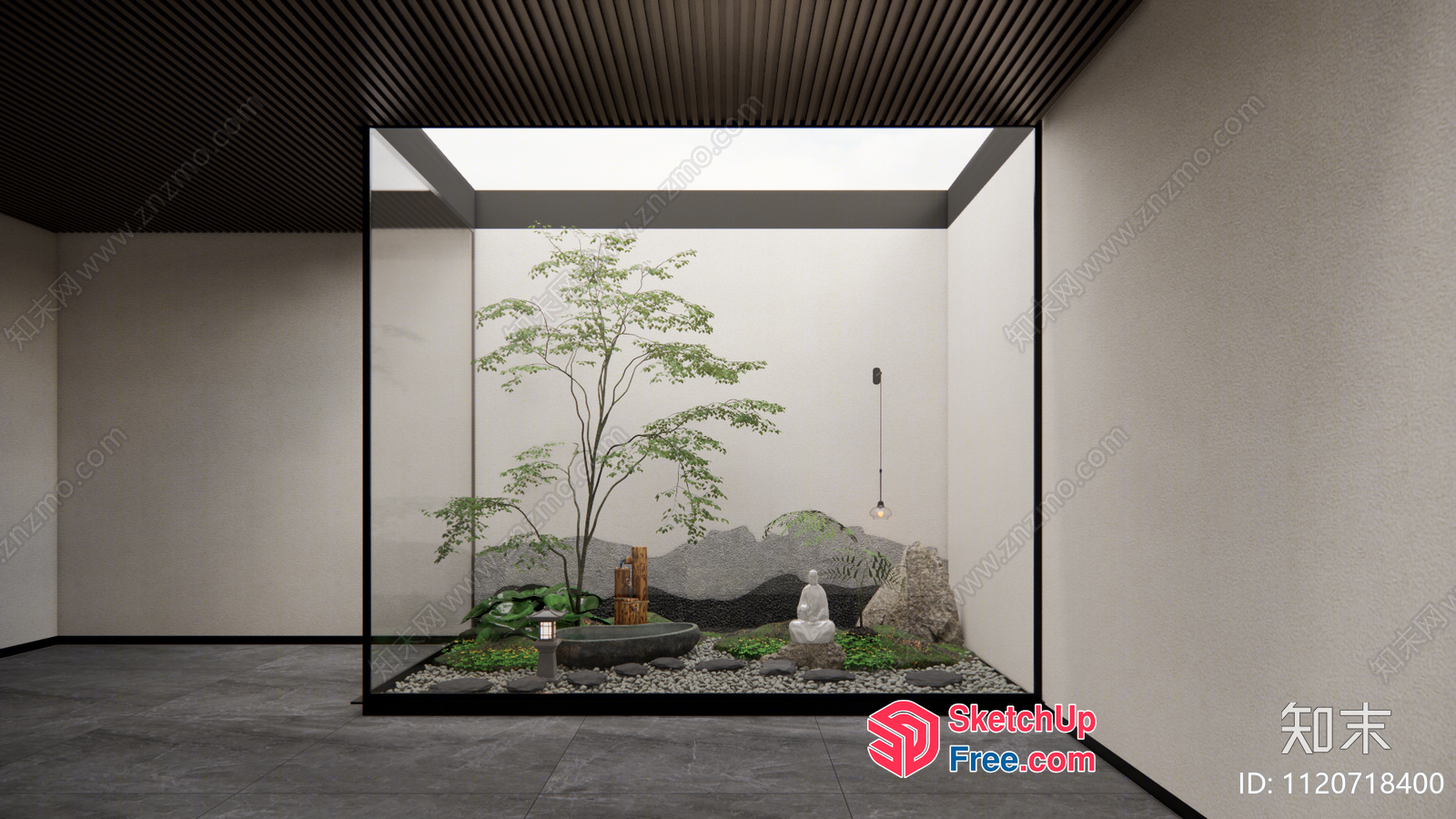 Japanese-Inspired Minimalist Garden Oasis 3D SketchUp File