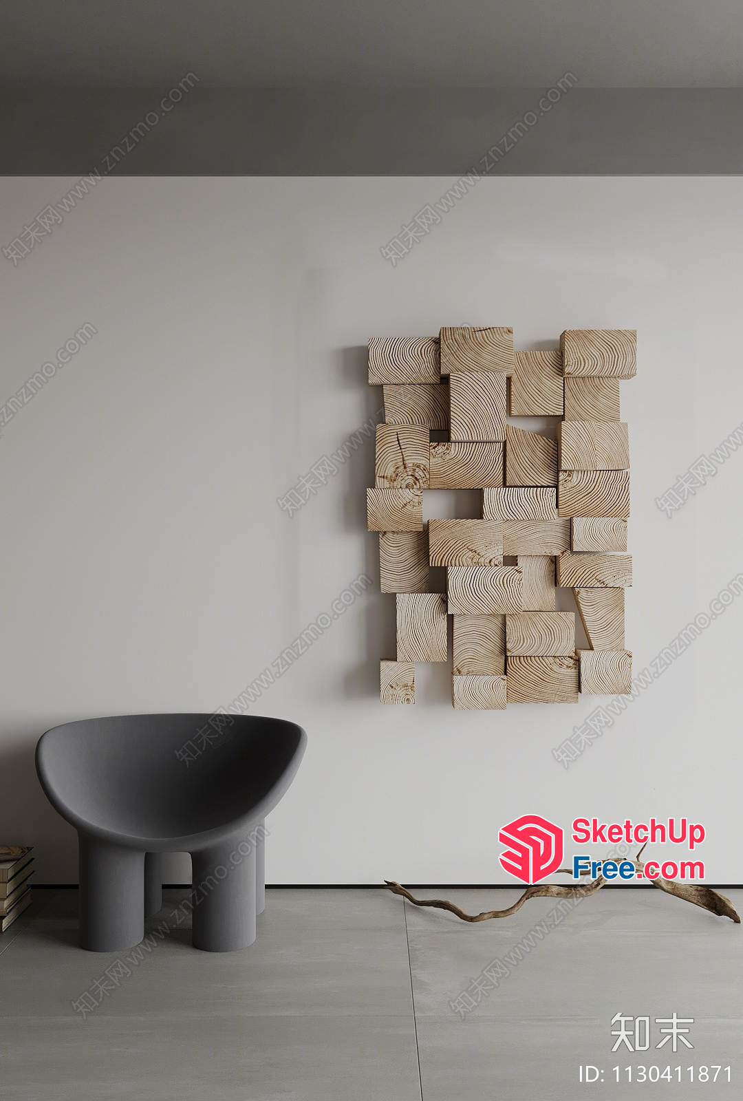Modern Minimalist Wood Wall Art 3D SketchUp File