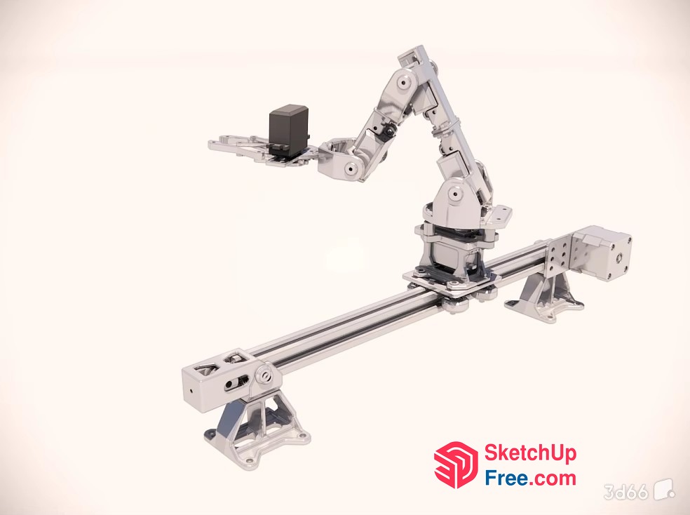 Robotic Arm In A 3D Scene 3D SketchUp File