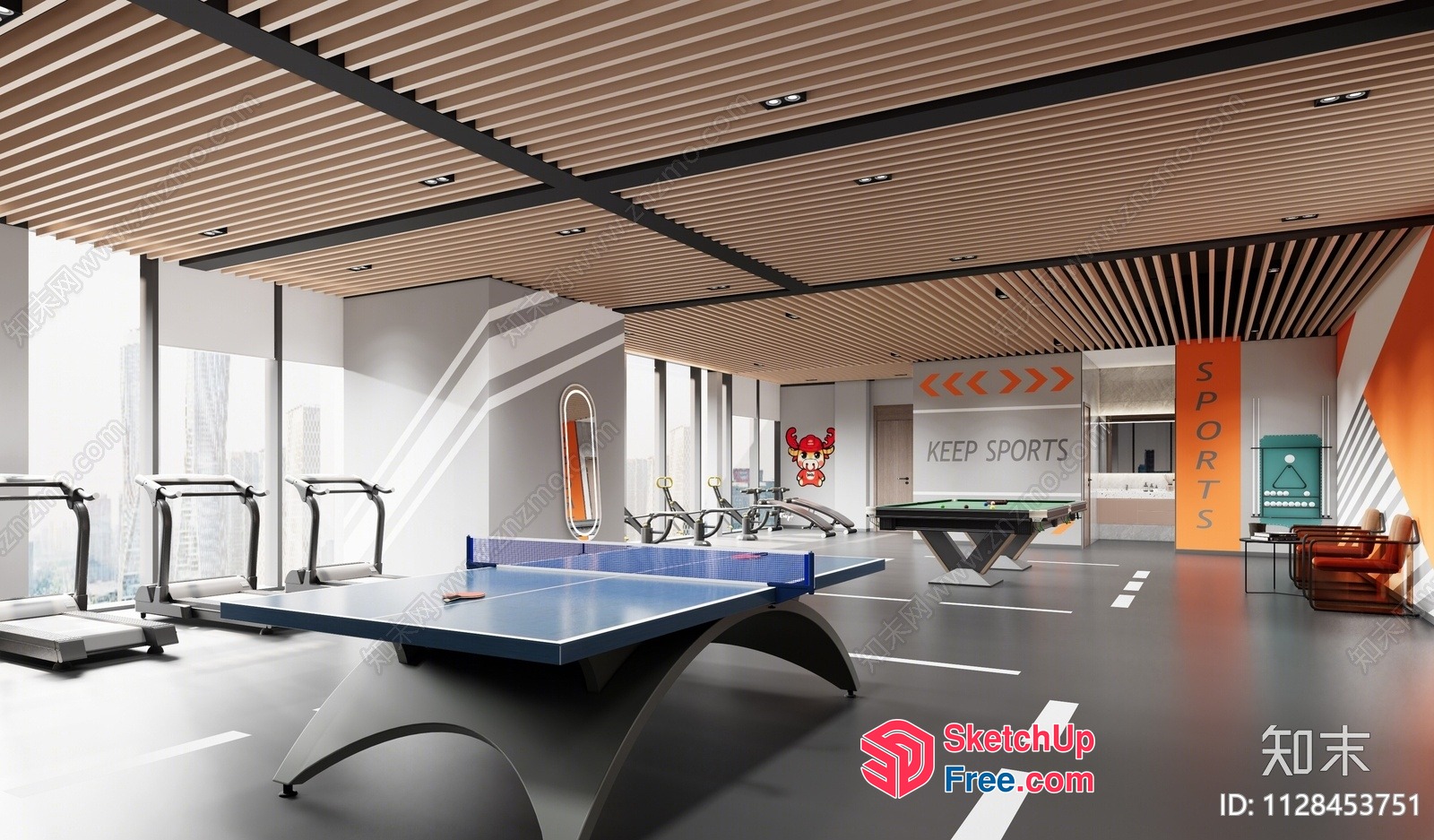 Modern Sports And Fitness Center 3D SketchUp File