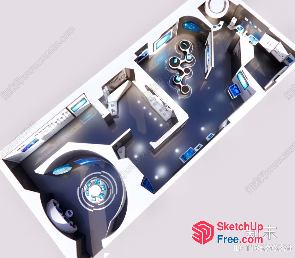 Futuristic Space Capsule Interior Design 3D SketchUp File