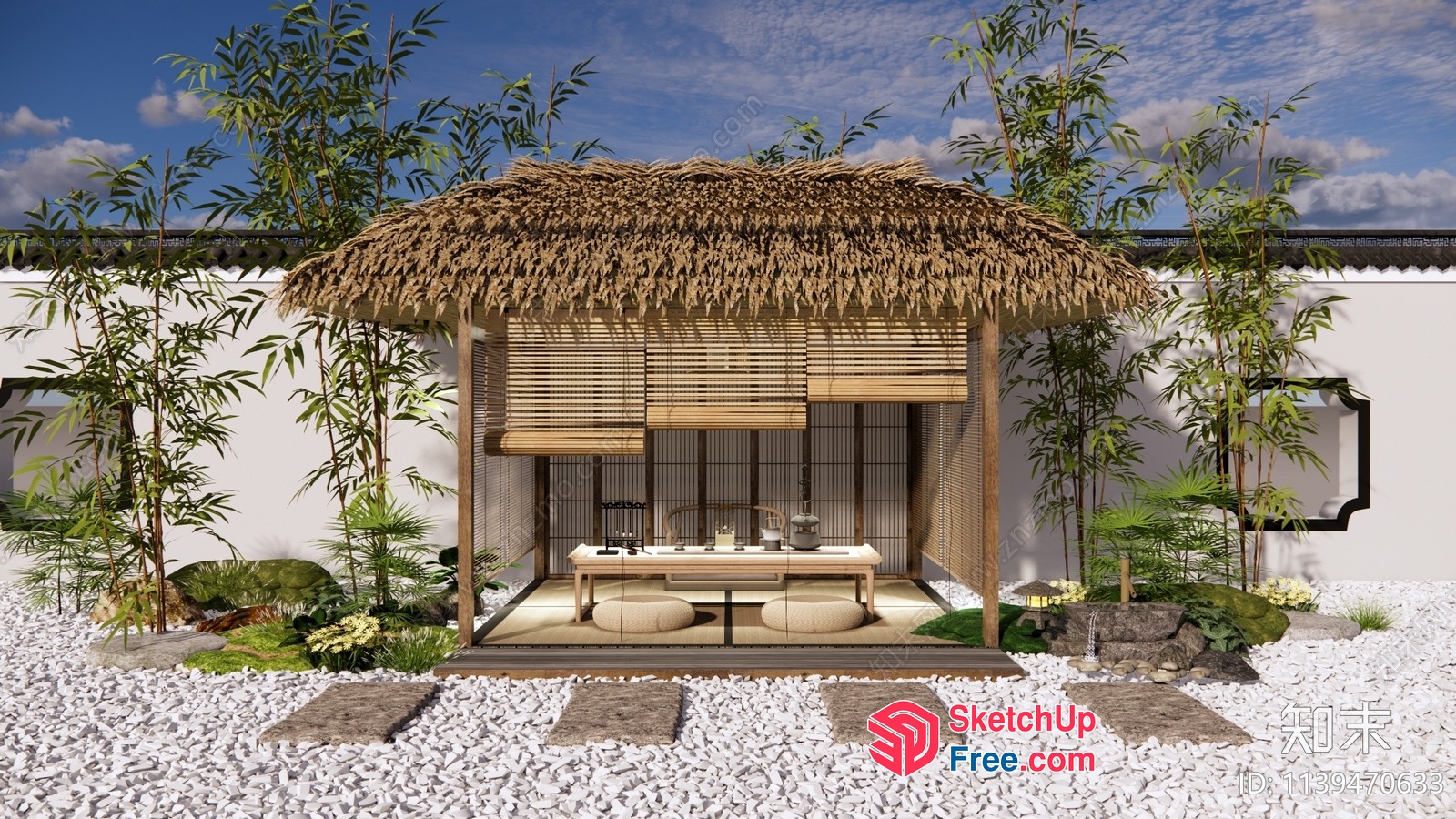Serene Japanese-Inspired Outdoor Oasis 3D SketchUp File Serene Japanese-Inspired Outdoor Oasis 3D SketchUp File