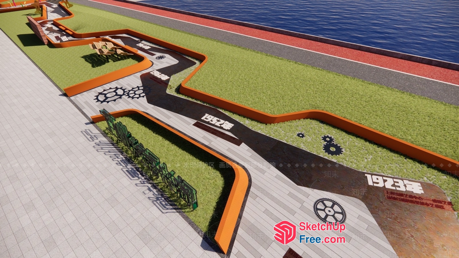 Modern Industrial Style Exterior Design 3D SketchUp File