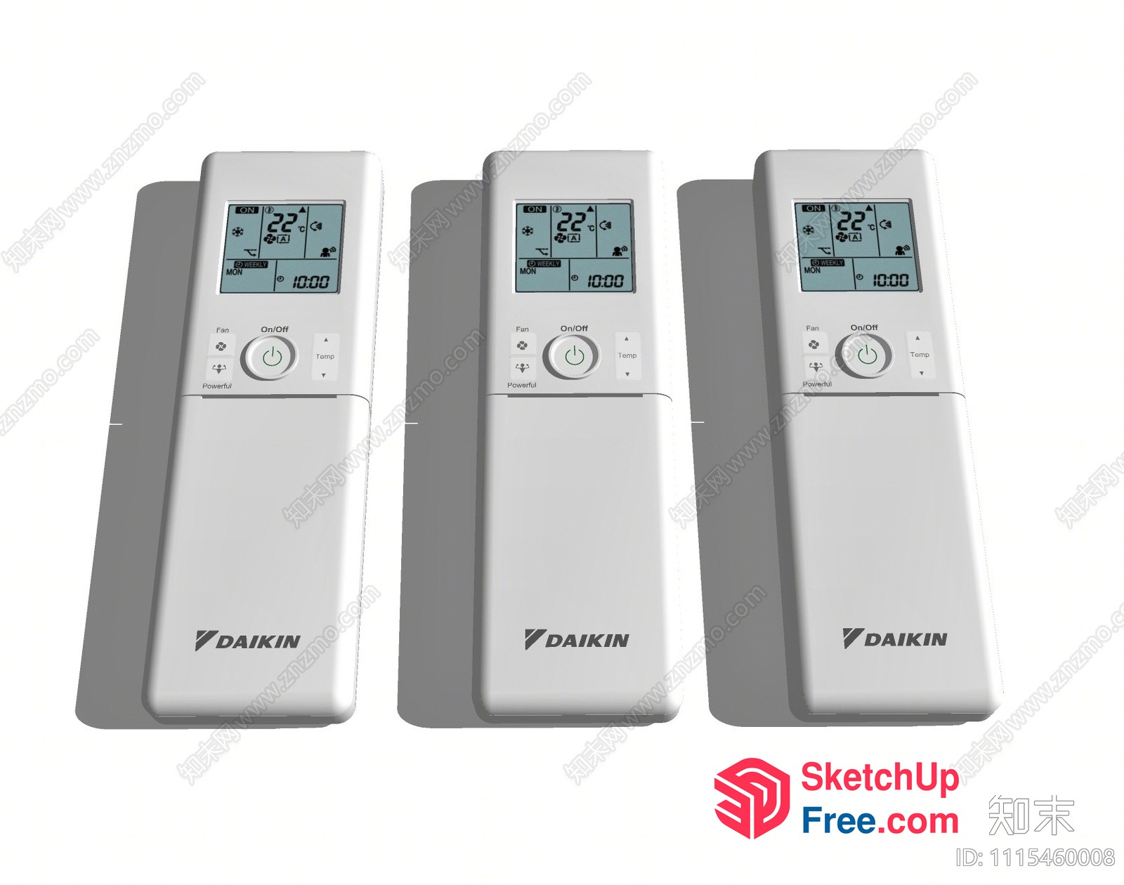 Daikin Air Conditioner Remote Controls 3D SketchUp File