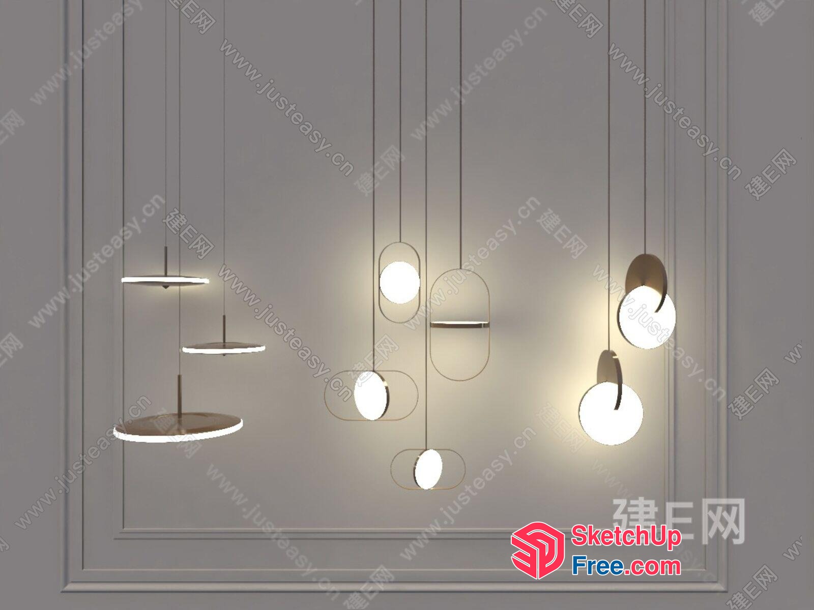 Elegant Hanging Lights In A Modern Style 3D SketchUp File