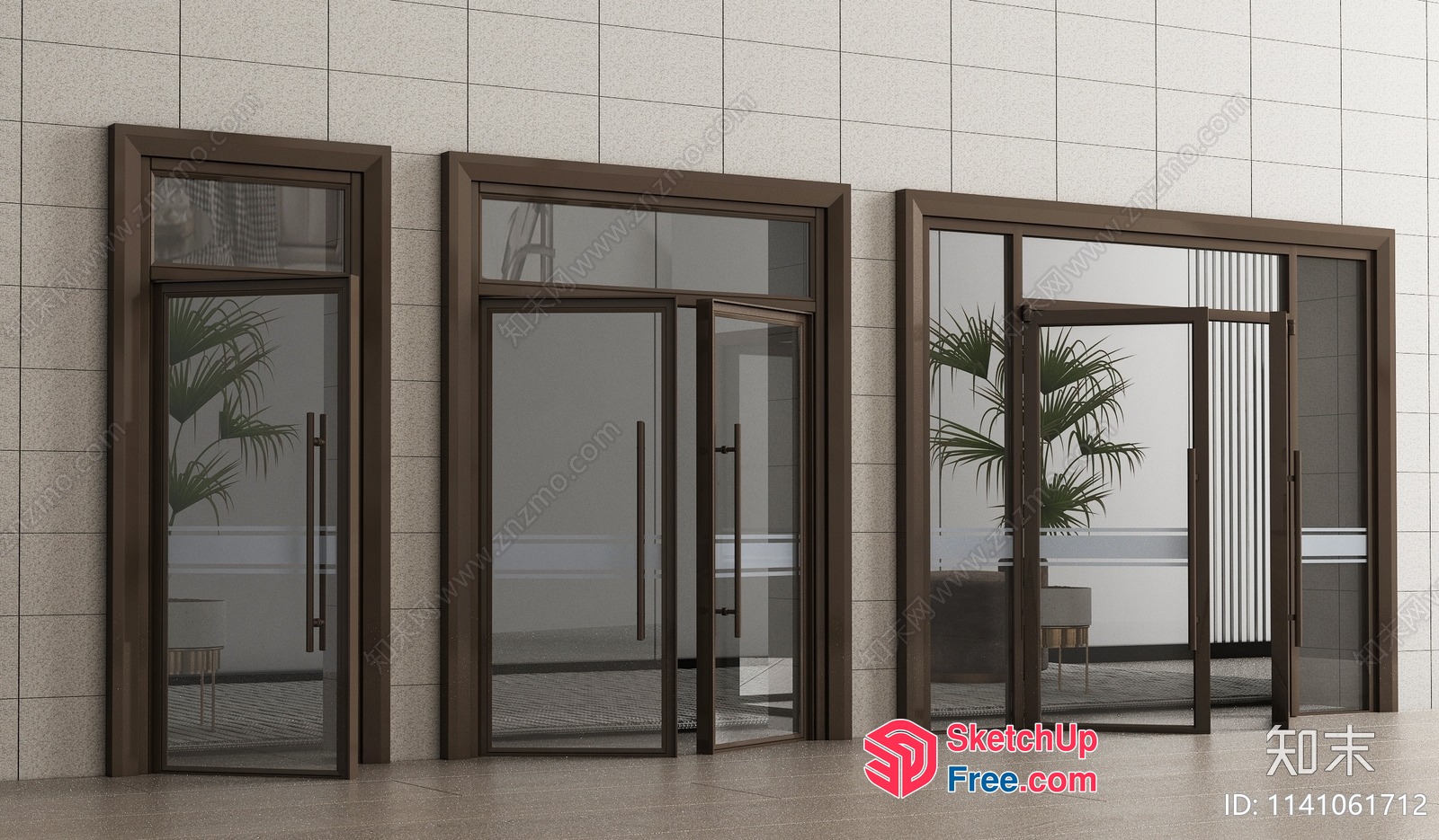 Modern Office Doors And Windows 3D SketchUp File