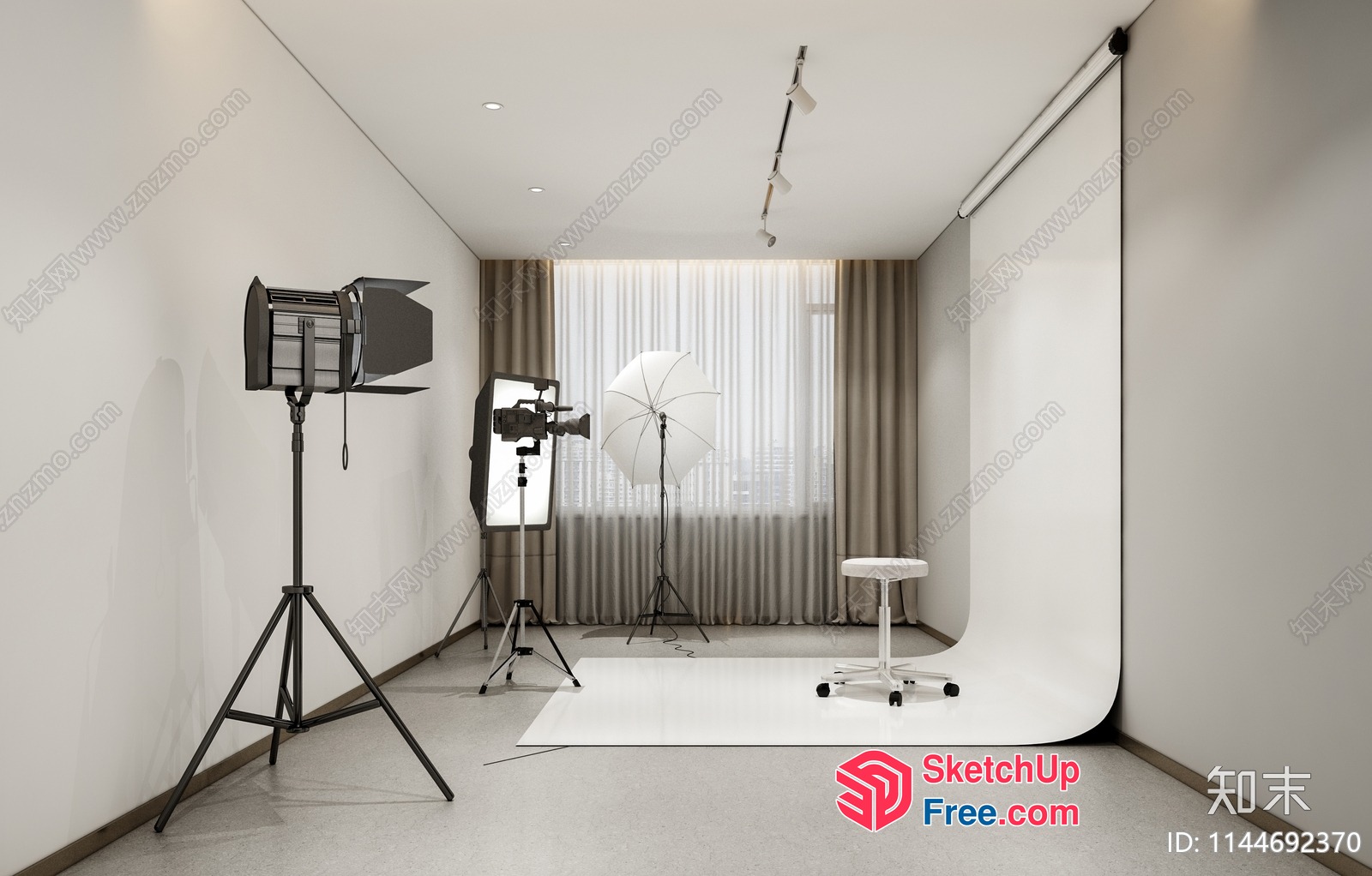 Modern Photography Studio Interior 3D SketchUp File