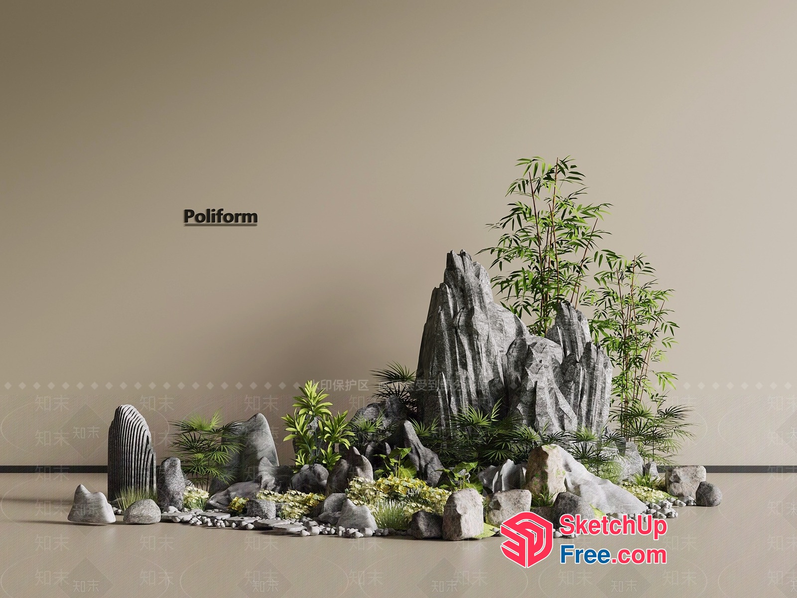 Serene Natural Landscape 3D SketchUp File