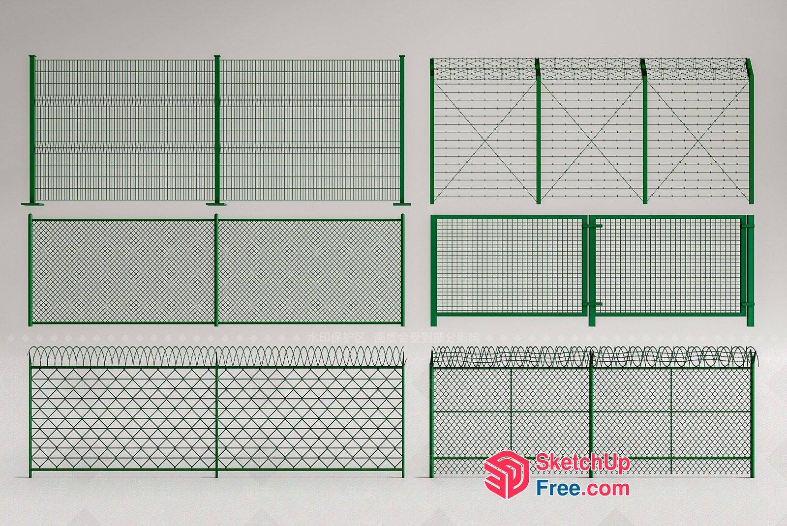 Security Fencing Options 3D SketchUp File