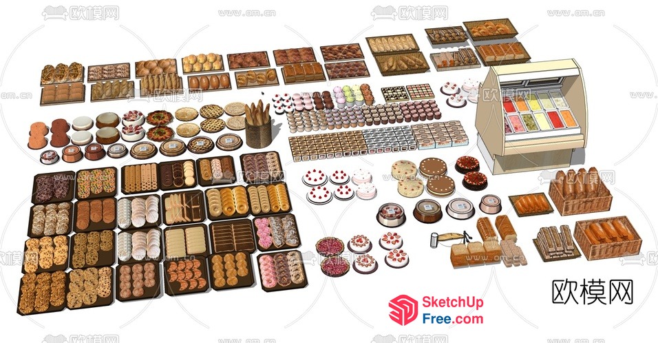 A Bakery Shop Interior 3D SketchUp File