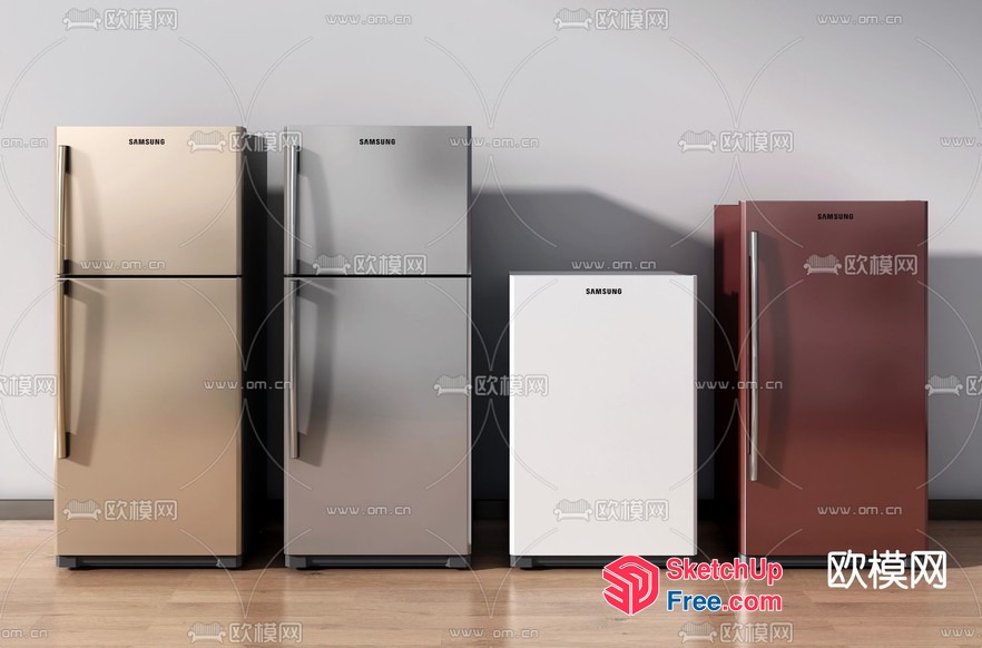 Samsung Refrigerators In Various Styles And Colors 3D SketchUp File