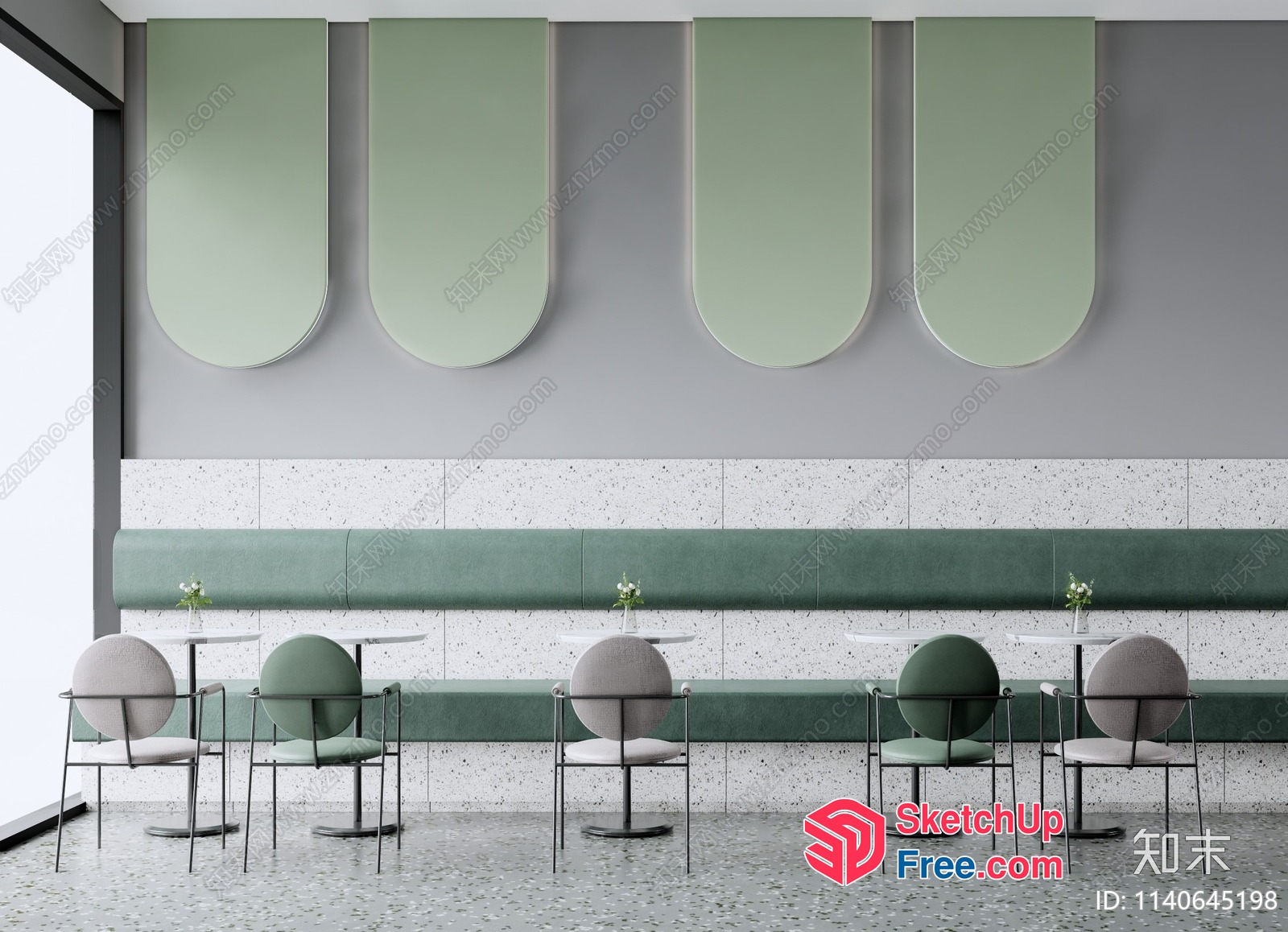 Modern Green And Gray Interior Design 3D SketchUp File