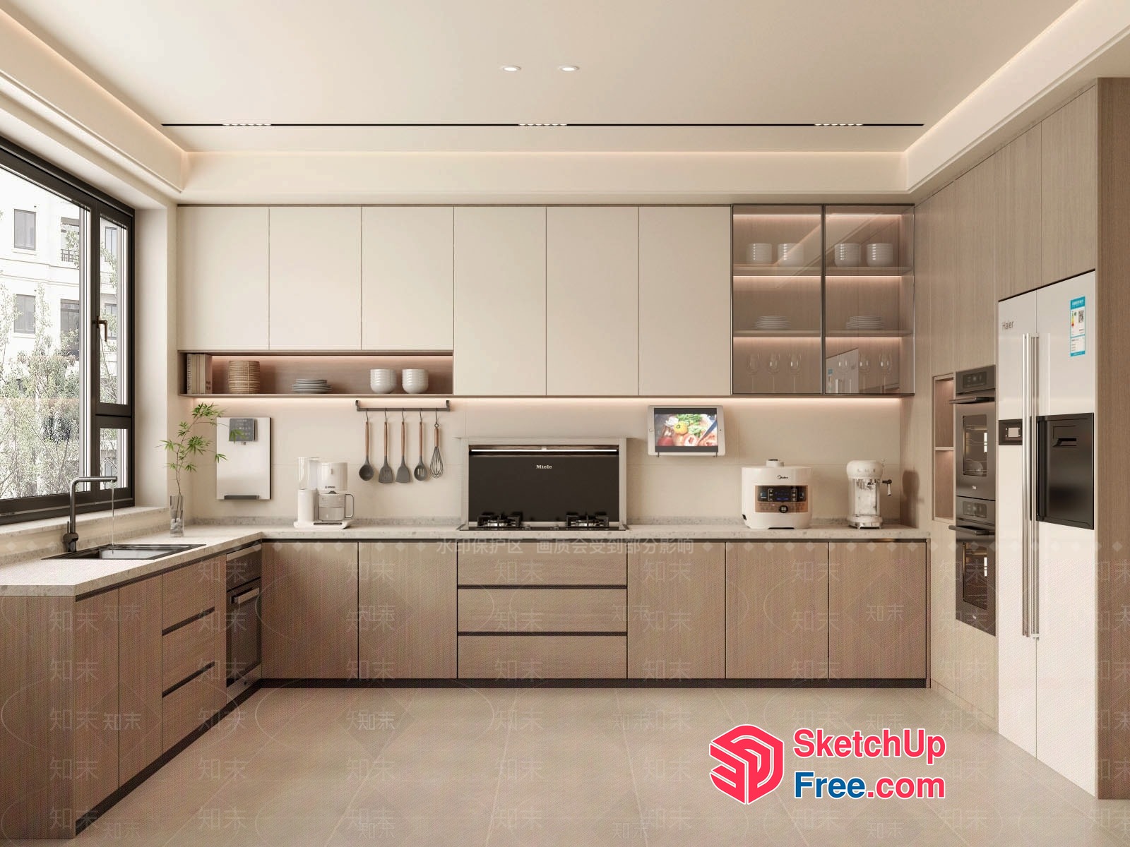 Modern Kitchen With Sleek Countertops And Cabinets 3D SketchUp File