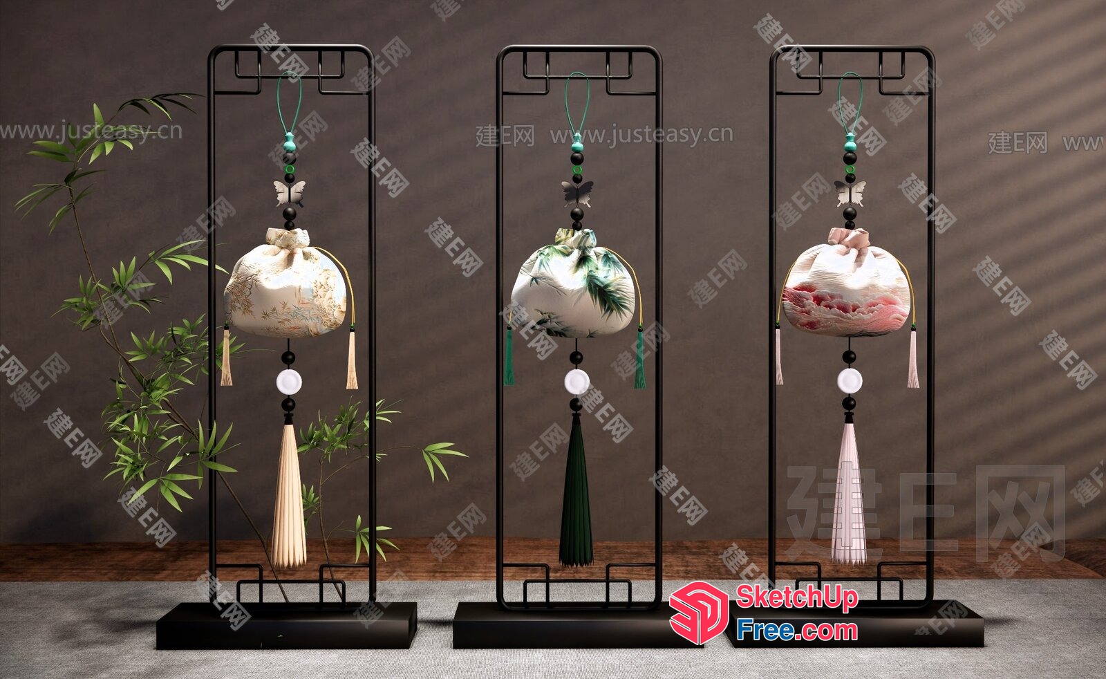 Elegant Hanging Decorations For Asian-Inspired Interiors 3D SketchUp File