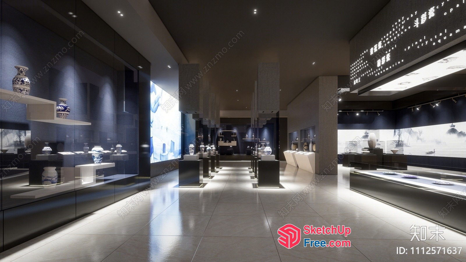 Luxurious Modern Art Gallery 3D SketchUp File