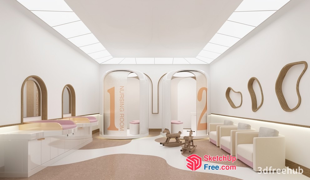 Modern Nursery Interior Design 3D SketchUp File
