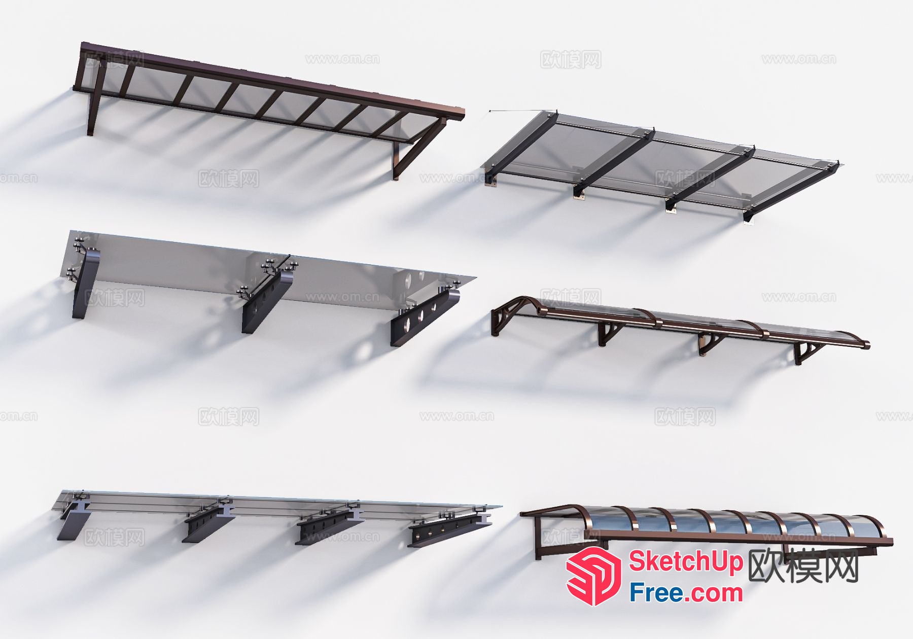 Exterior Wall Shelves Collection 3D SketchUp File