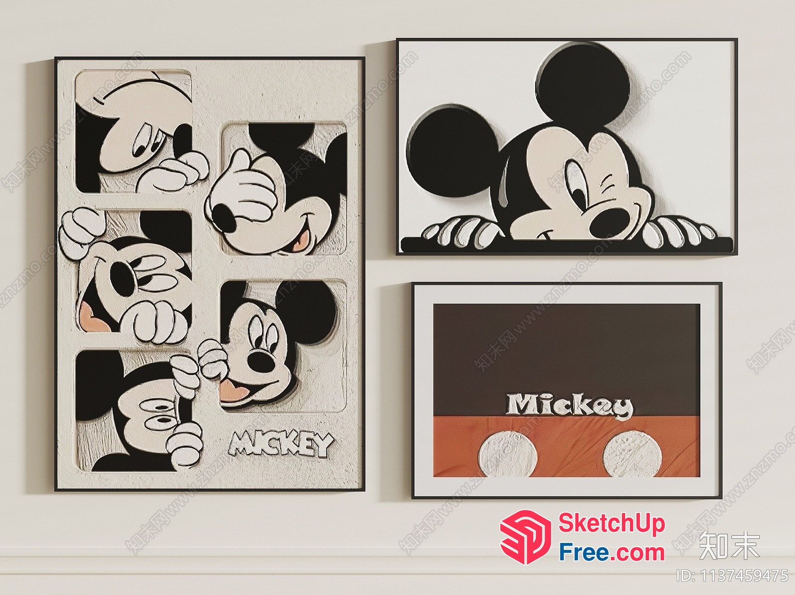 Mickey Mouse Decorative Art 3D SketchUp File