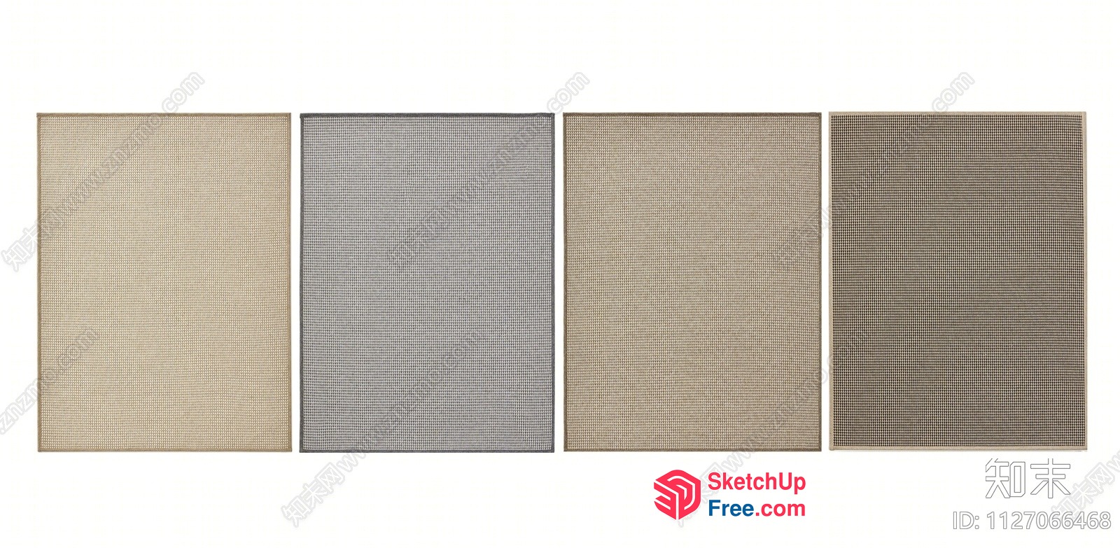 Four Rectangular Panels With Grid Patterns 3D SketchUp File
