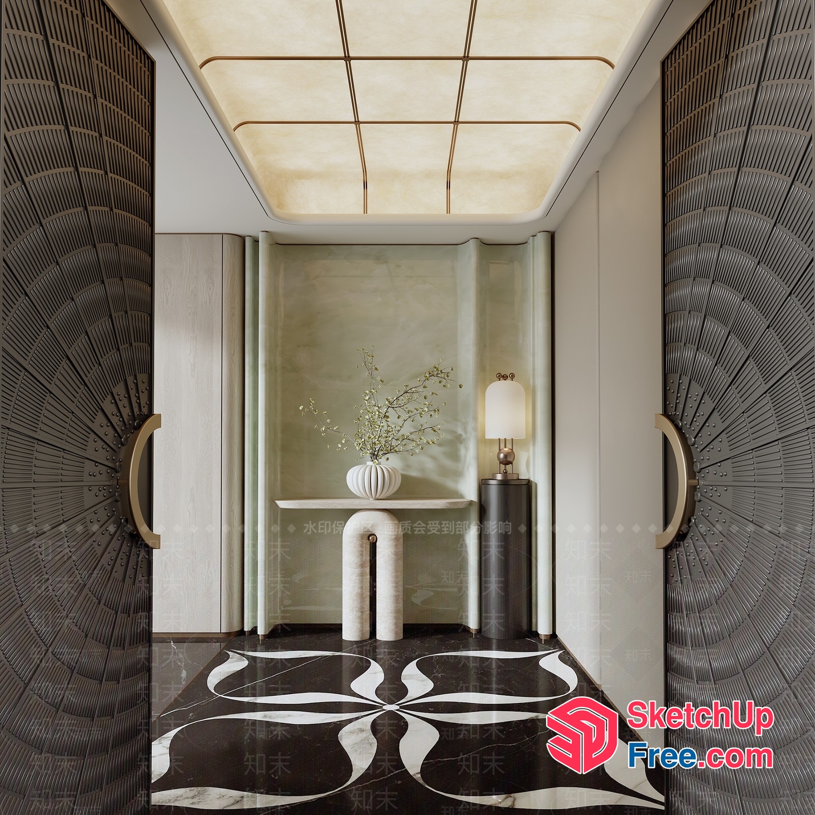 Elegant Art Deco Entranceway 3D SketchUp File