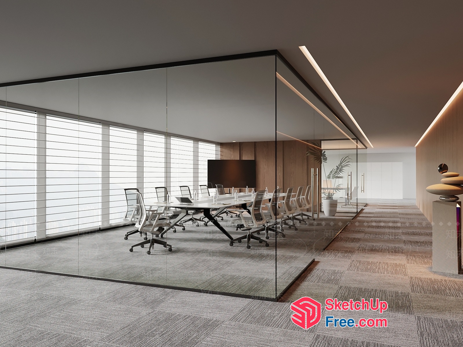Modern Glass Conference Room 3D SketchUp File