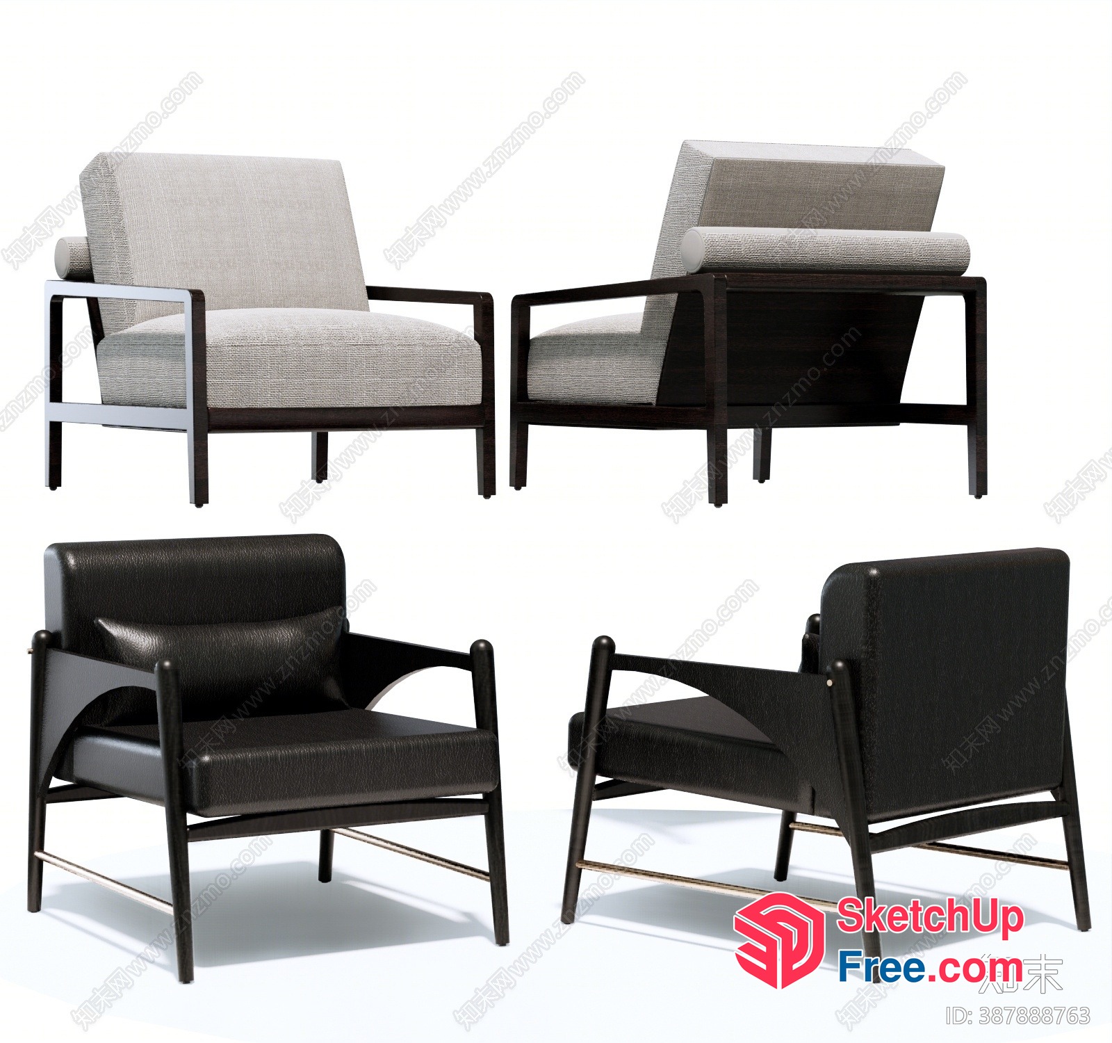 Stylish Modern Accent Chairs 3D SketchUp File