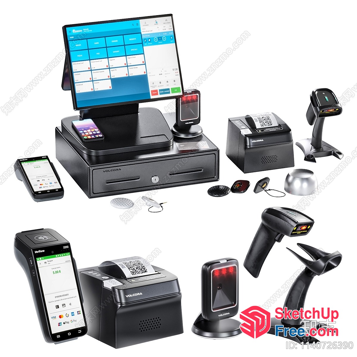 Point Of Sale System With Various Devices 3D SketchUp File