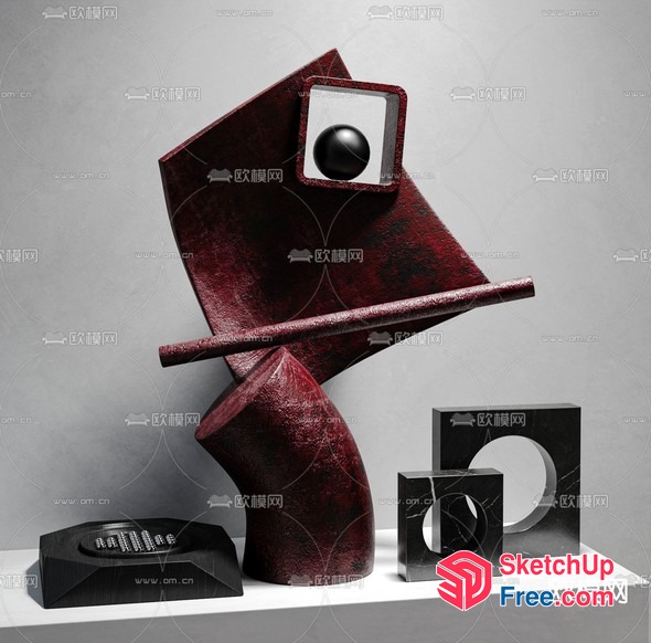 Abstract Sculpture Display 3D SketchUp File