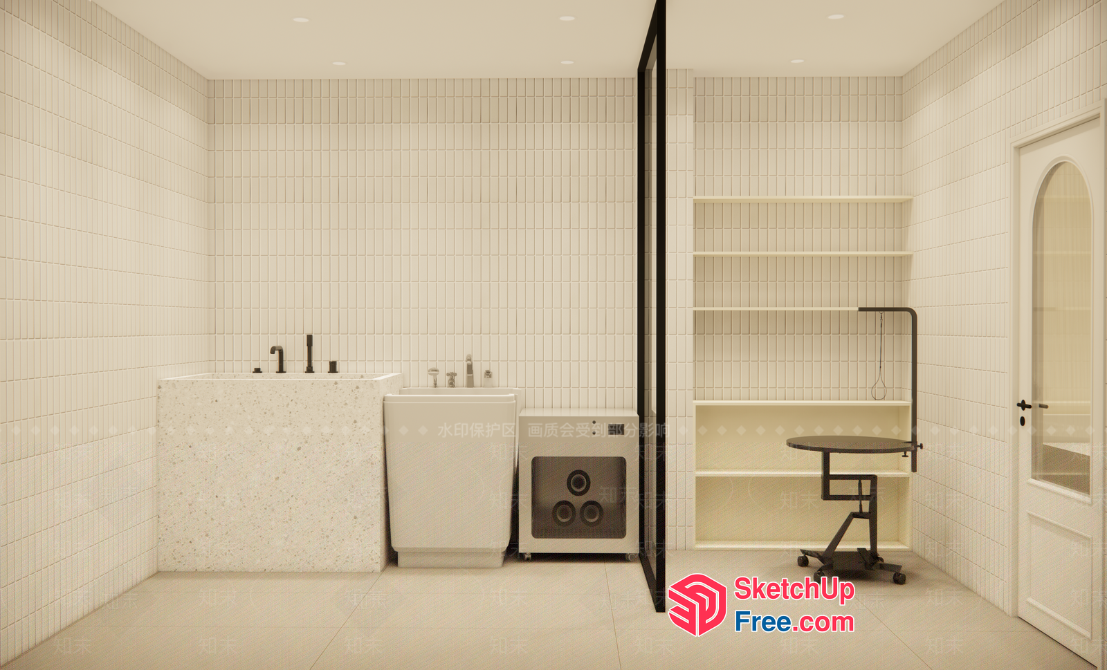 Clean And Minimalist Bathroom Interior 3D SketchUp File