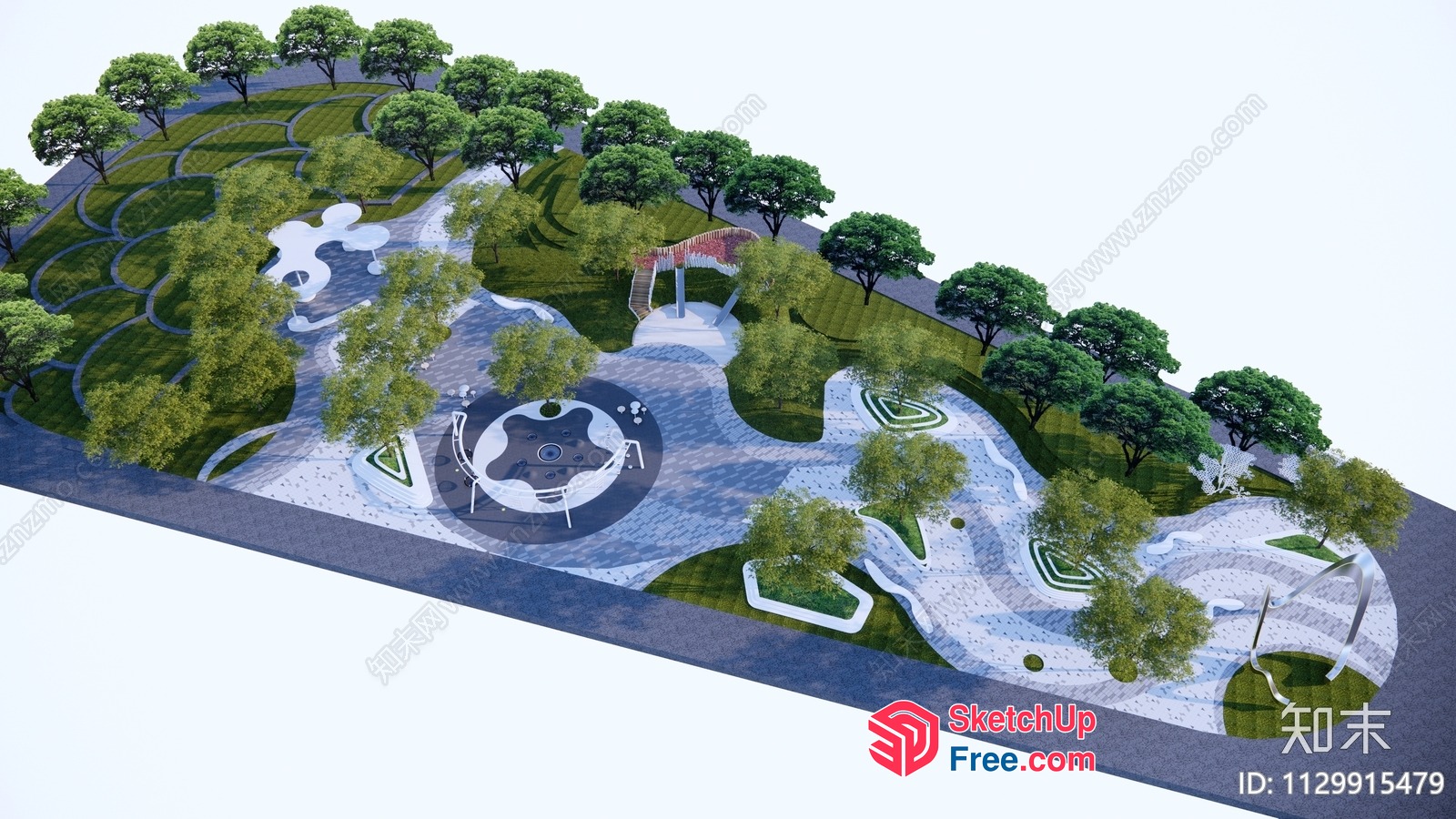 Modern Outdoor Playground With Unique Features And Decorations 3D SketchUp File