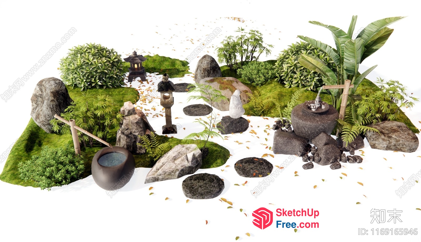 Serene Japanese-Inspired Landscape Garden 3D SketchUp File