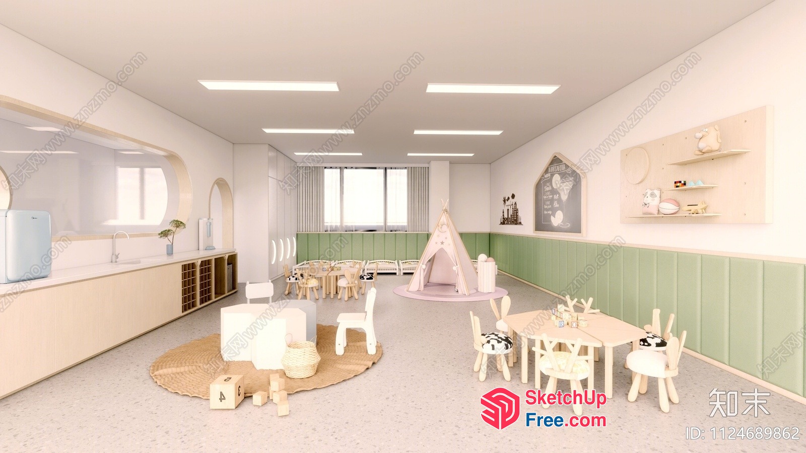 Modern Minimalist Children'S Playroom 3D SketchUp File