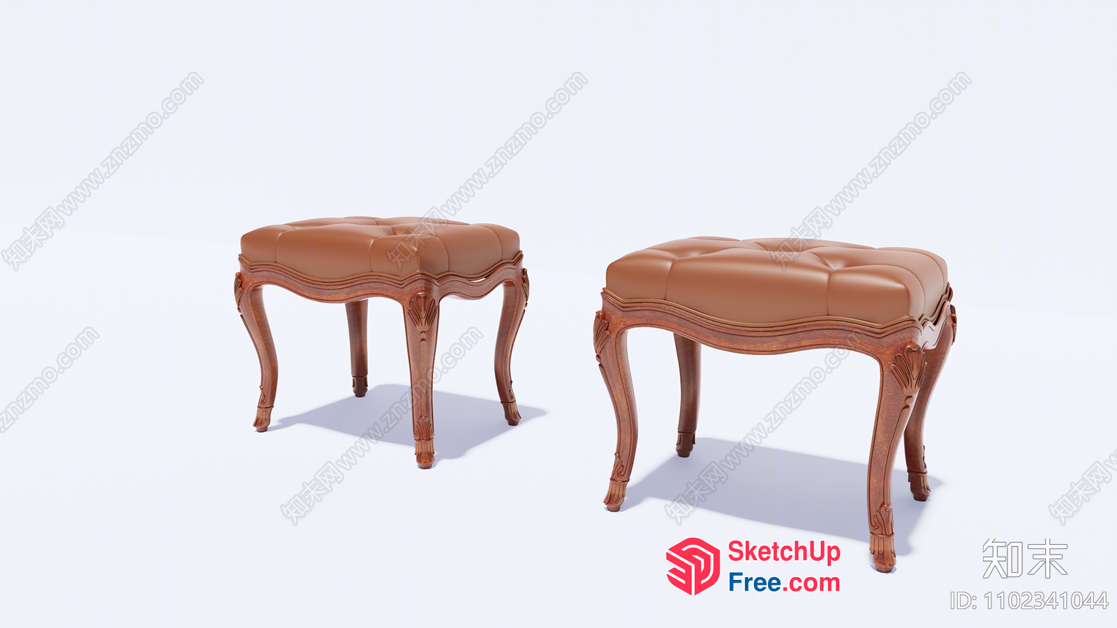 Elegant Ornate Stool Furniture 3D SketchUp File