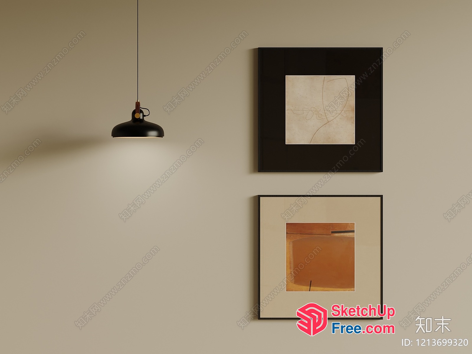 Minimalist Artwork And Lighting Arrangement 3D SketchUp File