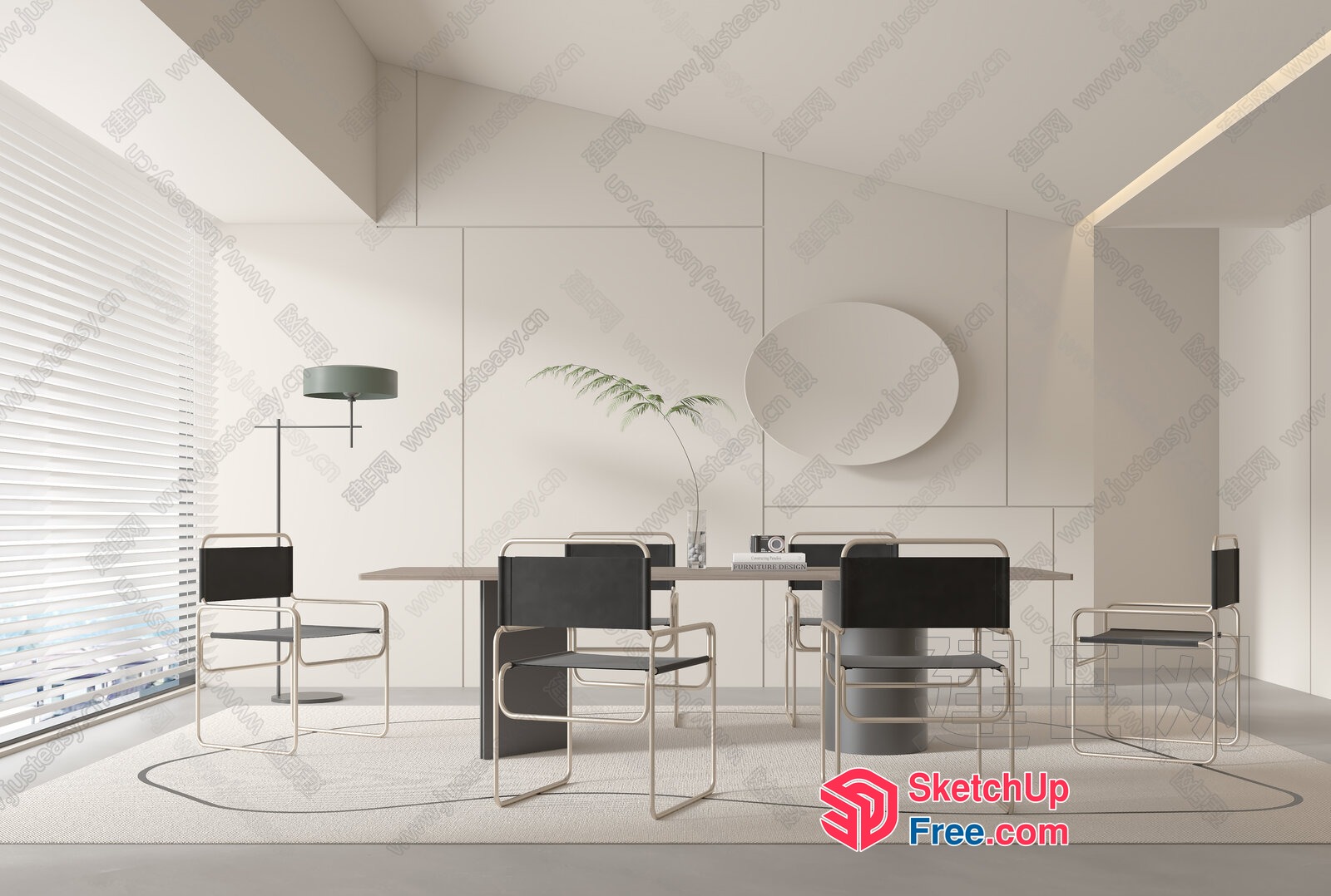 Minimalist Modern Office Space 3D SketchUp File