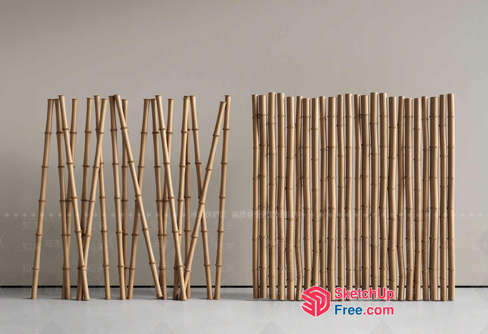 Bamboo Partition Screen 3D SketchUp File