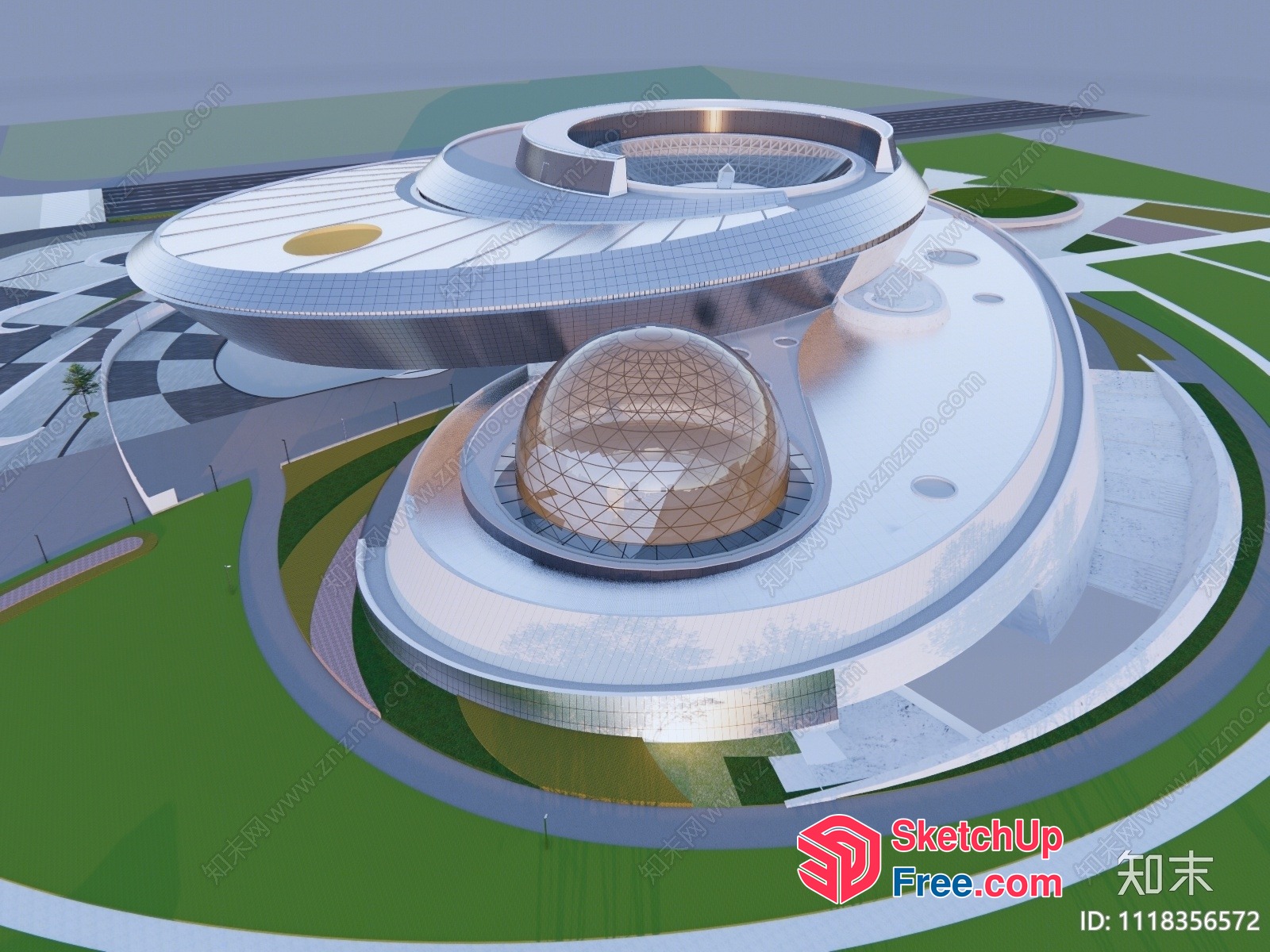 Futuristic Modern Architectural Building Design 3D SketchUp File