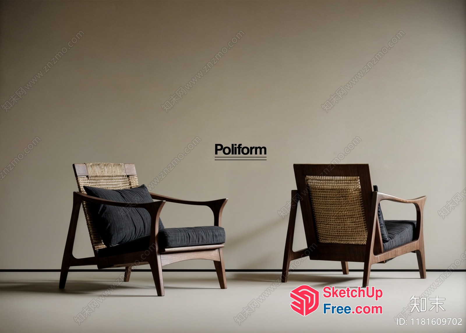 Poliform Chairs For A Modern And Elegant Living Room 3D SketchUp File