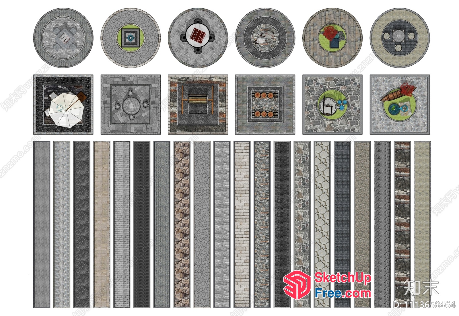 Various Textured And Patterned Flooring Options 3D SketchUp File