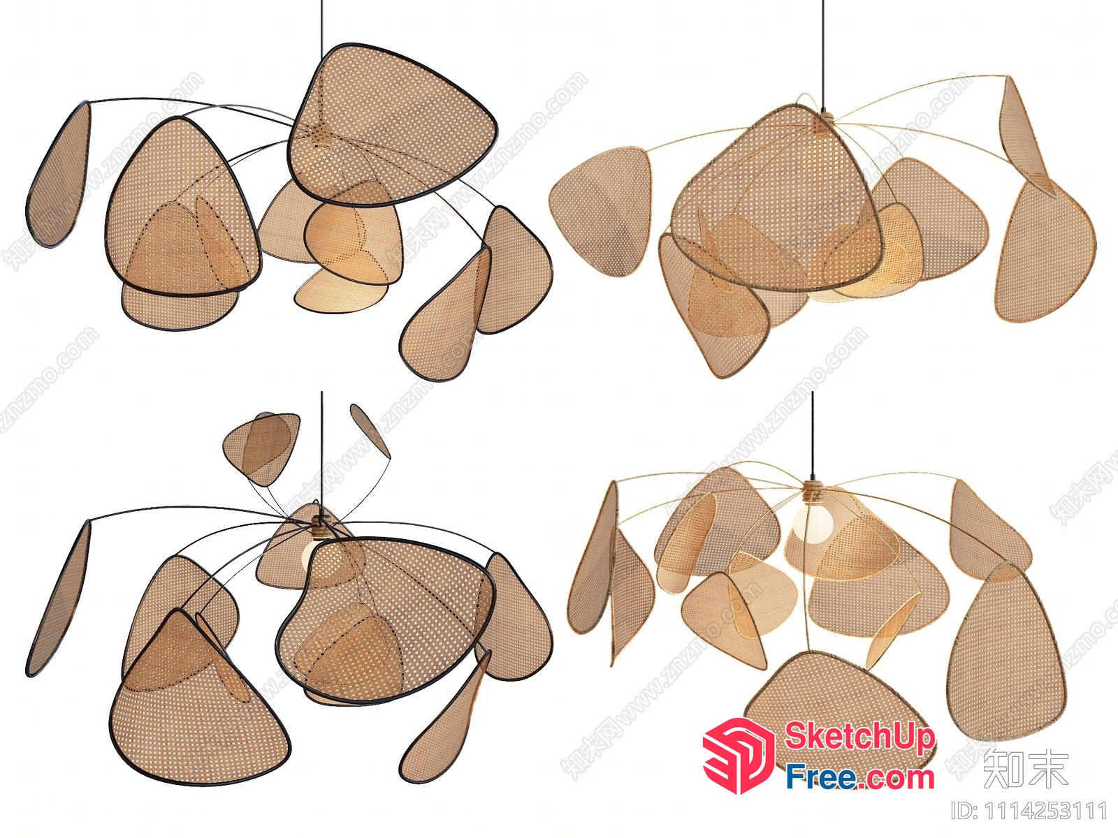 Modern Minimalist Light Brown Hanging Decorative Objects 3D SketchUp File