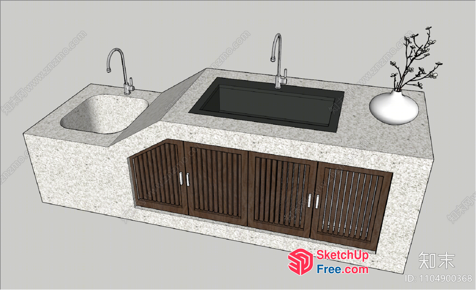 Modern Kitchen Sink And Counter 3D SketchUp File