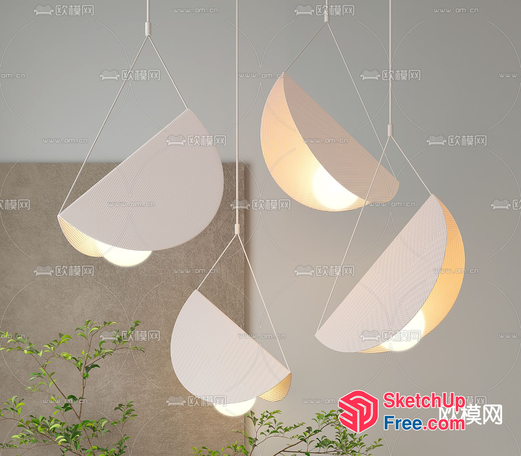 Hanging Light Fixtures In A Modern Style 3D SketchUp File