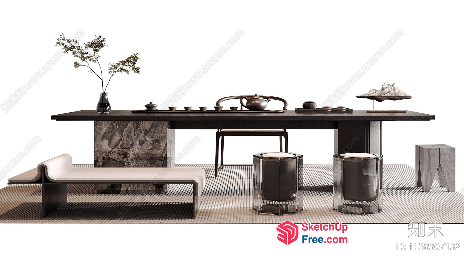 Modern Minimalist Japanese Style Interior 3D SketchUp File