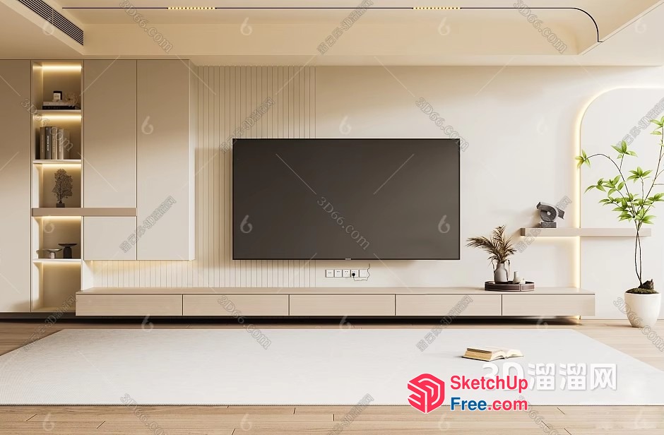 Modern Minimalist Living Room Interior 3D SketchUp File