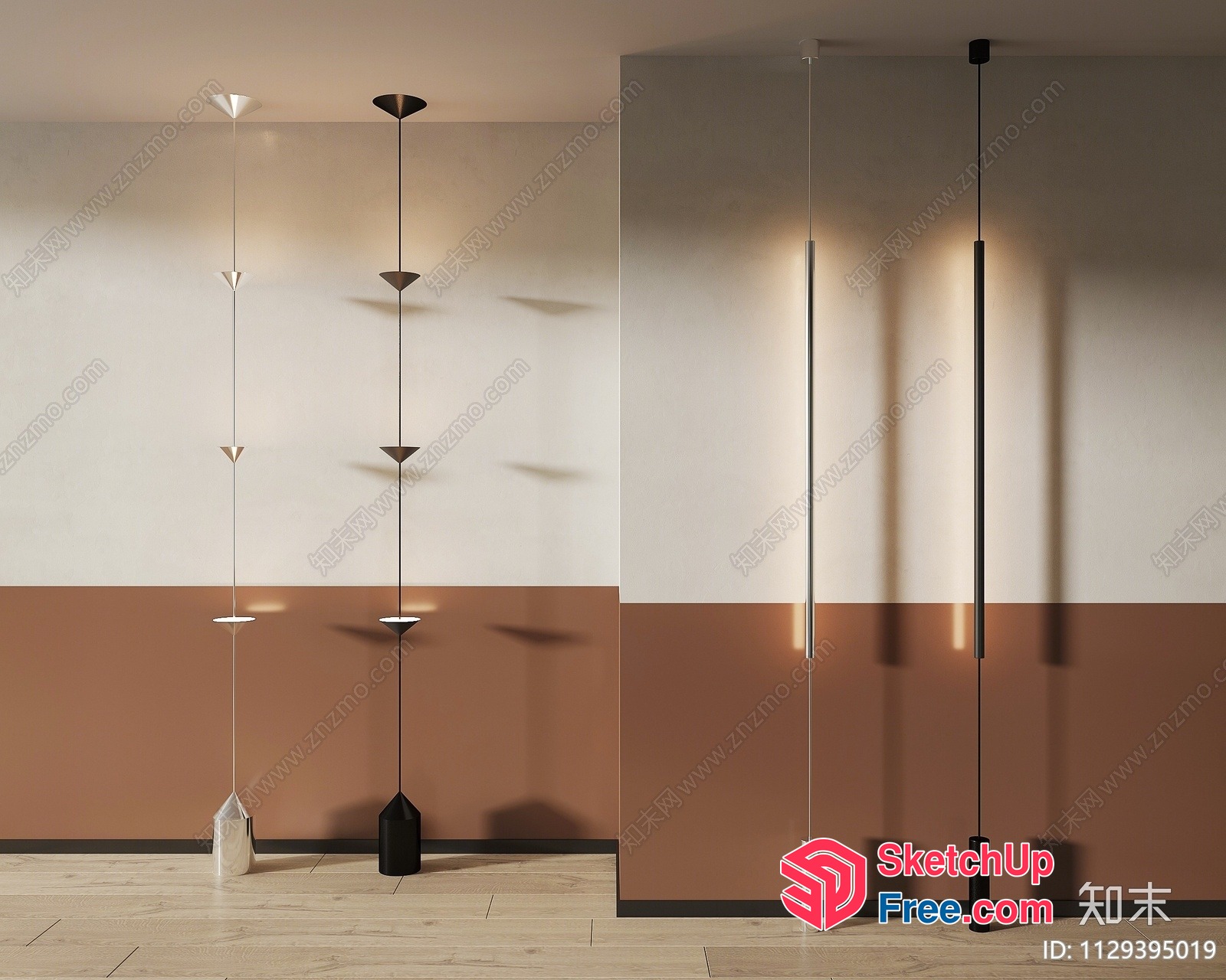 Modern Minimalist Lighting Fixtures In A Neutral Color Scheme 3D SketchUp File